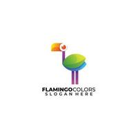 plantilla de diseño colorido degradado de logotipo de flamenco vector