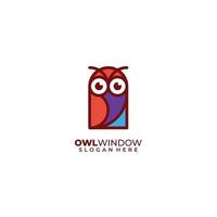 owl window design colorful template logo vector