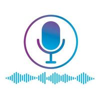 Microphone icon with voice bar command vector