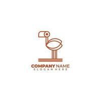 flamingo design line art logo template color vector