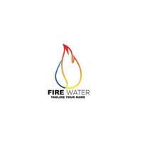 fire water line logo gradient template illustration design vector