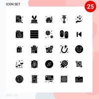 Modern Set of 25 Solid Glyphs Pictograph of income tools meter piston car Editable Vector Design Elements