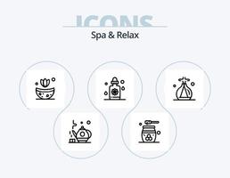 Spa And Relax Line Icon Pack 5 Icon Design. spa. leaves. tea. text. type vector