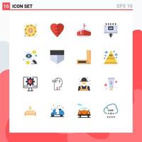 Set of 16 Commercial Flat Colors pack for money coin transport business board Editable Pack of Creative Vector Design Elements