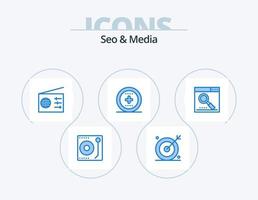 Seo and Media Blue Icon Pack 5 Icon Design. media. ux. seo. ui. element vector