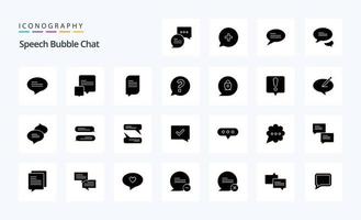 25 Chat Solid Glyph icon pack vector