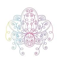 Lotus flower with geometric pattern vector linear illustration