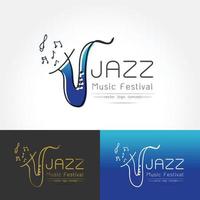 saxophone logo vector symbol