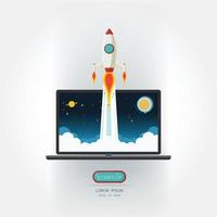 Rocket launch Vector illustration