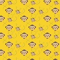 monkey and banana seamless pattern vector