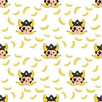 Seamless pattern Monkey and bananas vector