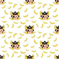 Seamless pattern Monkey and bananas vector