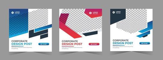 Digital marketing agency and business social media and instagram post template banner vector