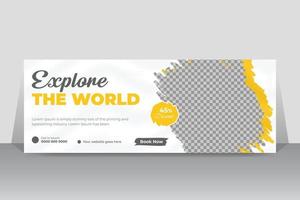 Travel timeline cover banner or web ads poster template design vector