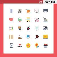 Set of 25 Modern UI Icons Symbols Signs for air width santa tv bean Editable Vector Design Elements
