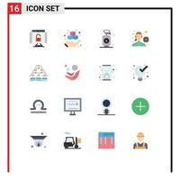 Editable Vector Line Pack of 16 Simple Flat Colors of build playing football camping outdoor game female player Editable Pack of Creative Vector Design Elements