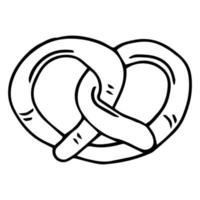 Pretzel illustration, drawing, engraving, ink, line art, vector