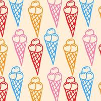 ice cream seamless colorful pattern vector