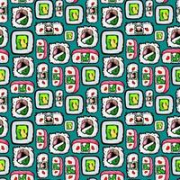 Vector Japanese Sushi Seamless Pattern