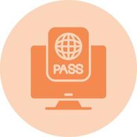 e - icono de vector de pasaporte