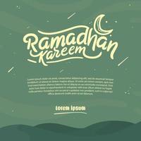 ramadán tarjeta de felicitación letras de la mano vector