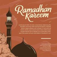 fondo de ilustración de tarjeta de felicitación de ramadán vector