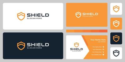 Abstract shield mark and design template business card. vector