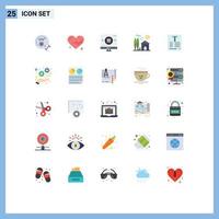 Modern Set of 25 Flat Colors and symbols such as file real magnifying property estate Editable Vector Design Elements