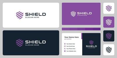 Abstract shield mark and design template business card. vector