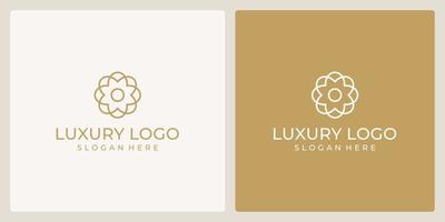 luxury flower beauty logo with abstract line model. vector