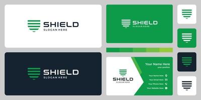 Abstract shield mark and design template business card. vector