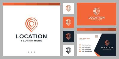 location icon symbol with abstract line. business card design templates. vector