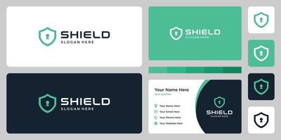 Abstract shield mark and design template business card. vector