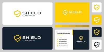 Abstract shield mark and design template business card. vector