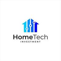 logo inspiration that combines the shape of a house and the shape of an investment and technology logo vector