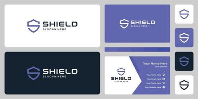 Abstract shield mark. letter s logo and design template business card. vector