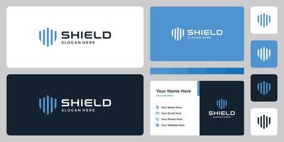 Abstract shield mark and design template business card. vector