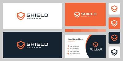 Abstract shield mark and design template business card. vector