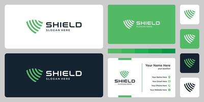 Abstract shield mark and design template business card. vector