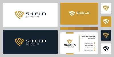 Abstract shield mark and design template business card. vector