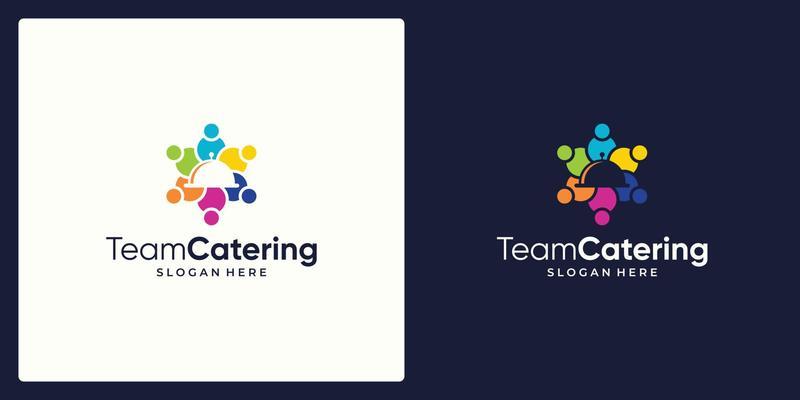 Vector design of Social Networking Team Logo and catering logo.