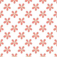 Simple floral seamless pattern. Hand drawn flowers background vector