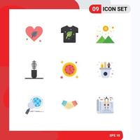 Group of 9 Modern Flat Colors Set for watch fashion shirt clothing mountain Editable Vector Design Elements