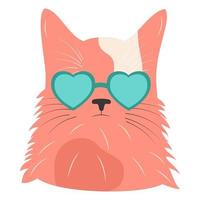 retrato de un gato con gafas. avatar para red social. ilustración vectorial vector