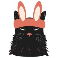 Portrait of a cat in a mask. Avatar for social network. Vector illustration.