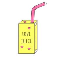 Love Juice Packaging with a Straw vector