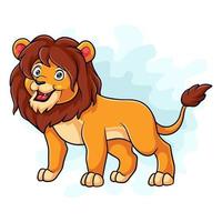 Cartoon lion on white background vector