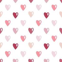 Seamless pattern of hand drawn raindrops of hearts on isolated background. Design for Valentines Day, wedding and mothers day celebration, greeting card, home, baby shower and nursery decor. vector