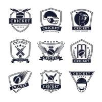 conjunto de logotipos de juegos deportivos de cricket vector