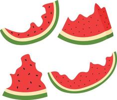 Bitten watermelon slices vector